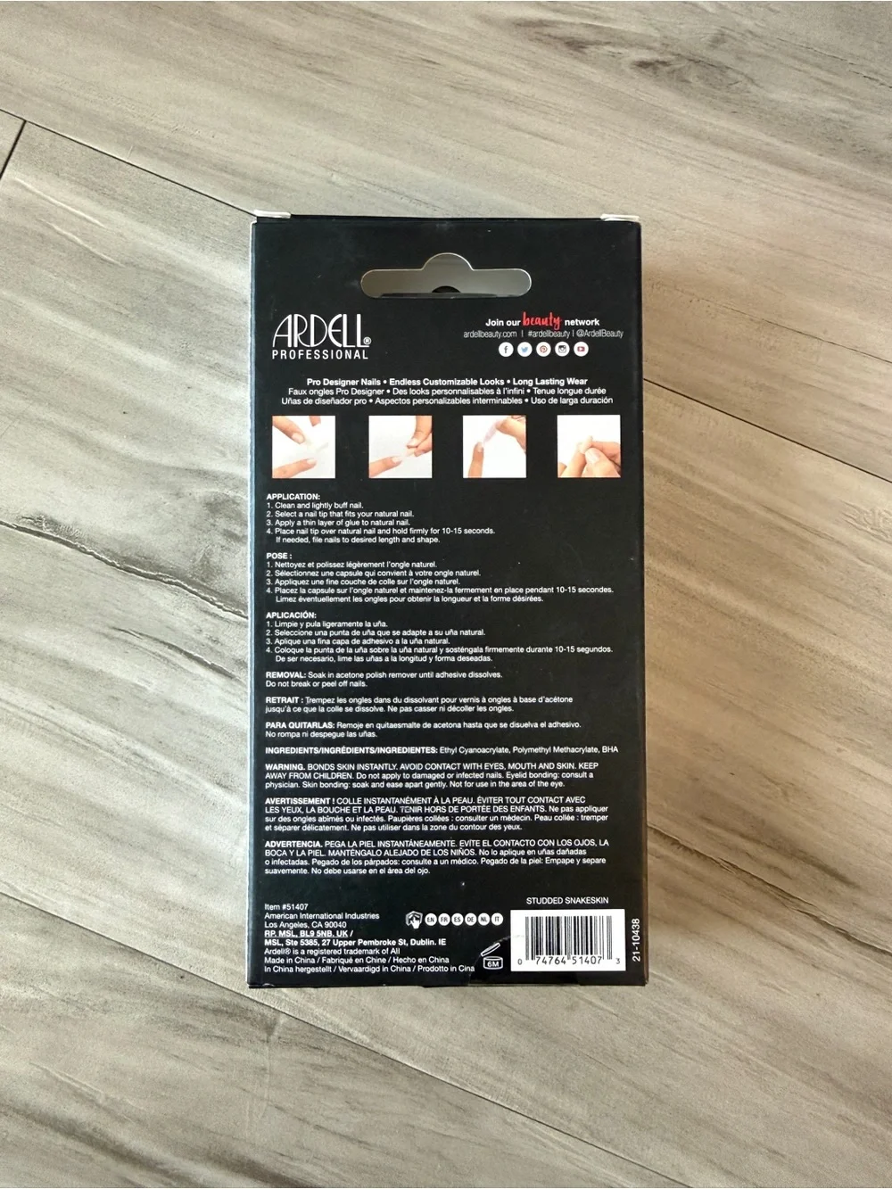 NWT Ardell Nail Addict Premium Press On Nails Diamond Studded Snakeskin Burgundy
